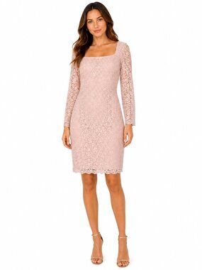 adrianna papell long sleeve lace sheath dress Adrianna Papell Long Sleeve Black Lace Cocktail Sheath Dress Sz 2 Retail  $160